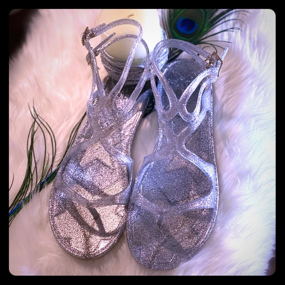 💜NIB💜Jimmy Choo Lance Jelly Glitter Sandal - Picture 1 of 16